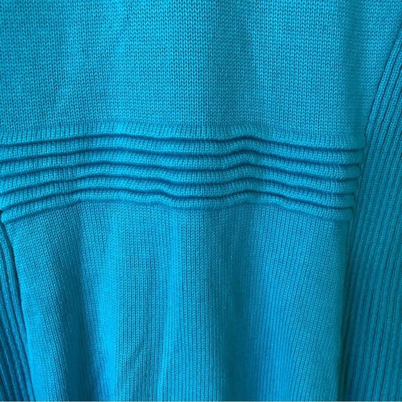 Liz Lange Cardigan Sweater Women’s Size Medium Turquoise Zip Up Coastal Cotton - Picture 5 of 9